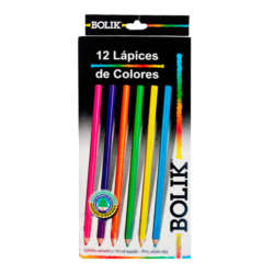 Artículos Escolares - Bolik Lápices de colores Largos - 12 unidades