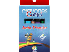 Artículos Escolares - Conki Crayones de Cera Triangulares Jumbo - 12 unidades