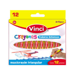 Artículos Escolares - Vinci Crayones de Cera Maxicrayón Triangular - 12 unidades