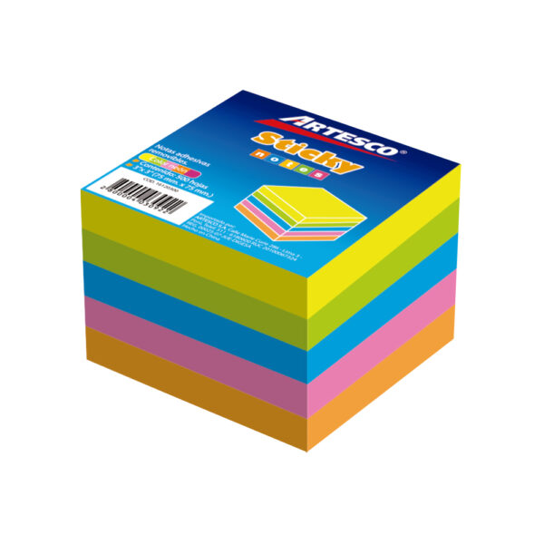 Artesco Notas Adhesivas Cubo 3″ x 3″ 5 Colores Neones