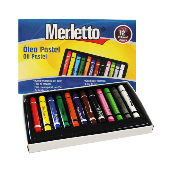 Artículos Escolares y de Arte - Merletto Set de Oleos Pasteles - 12 unidades