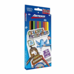 ARTESCO LAPIZ COLOR TRIANG. BORRABLE 12 UNIDADES+SACAPUNTA