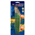 ARTESCO SET 5 PINCELES P.NYLON PUNTA REDONDA MANGO VERDE