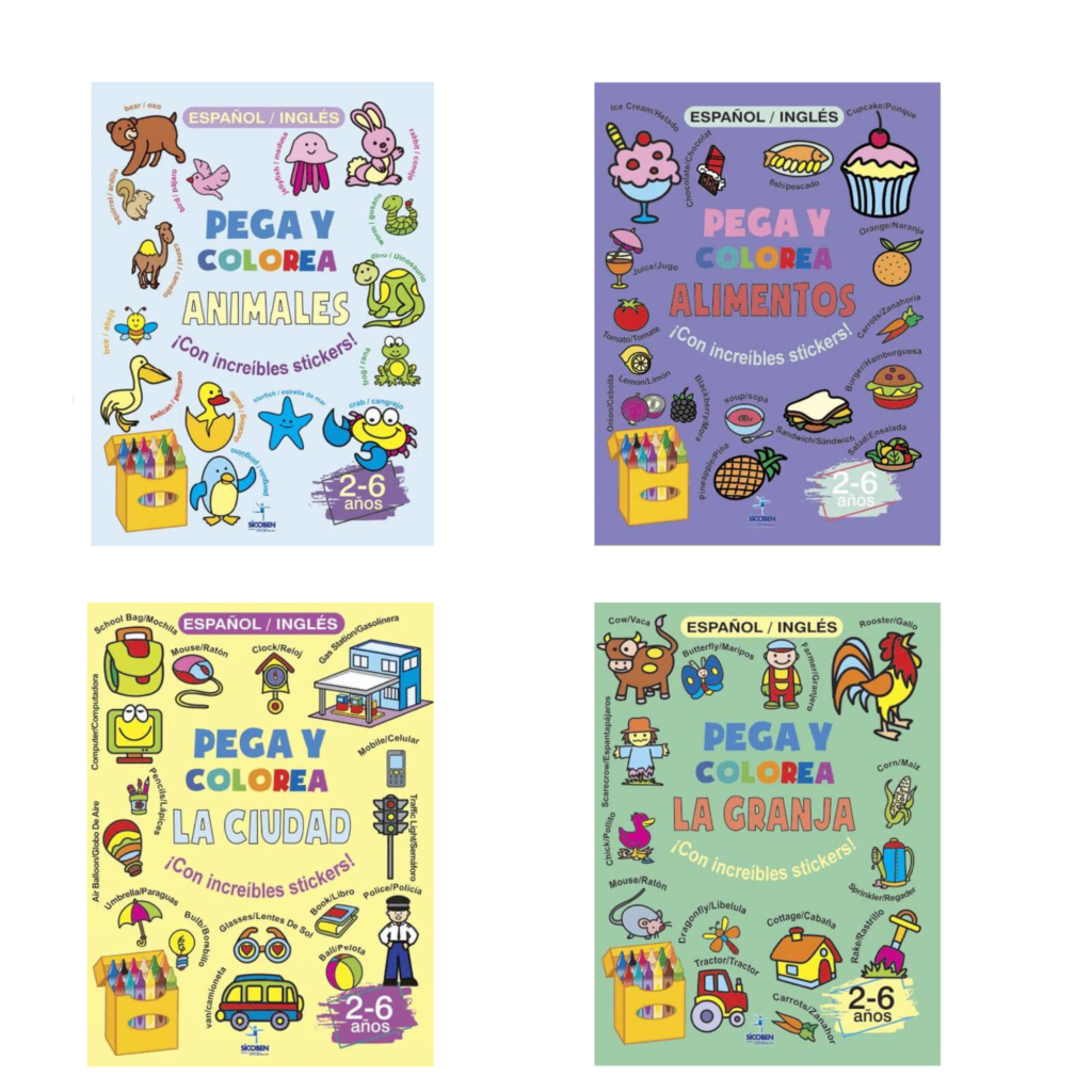 SICOBEN LIBRO PEGA Y COLOREA 48 PGS2 PGS DE STICKER SURTIDO