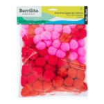 BARRILITO POM POM ROJOS X100