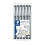 STAEDTLER FINELINER PIGMENT LINER #308 NEGRO X6