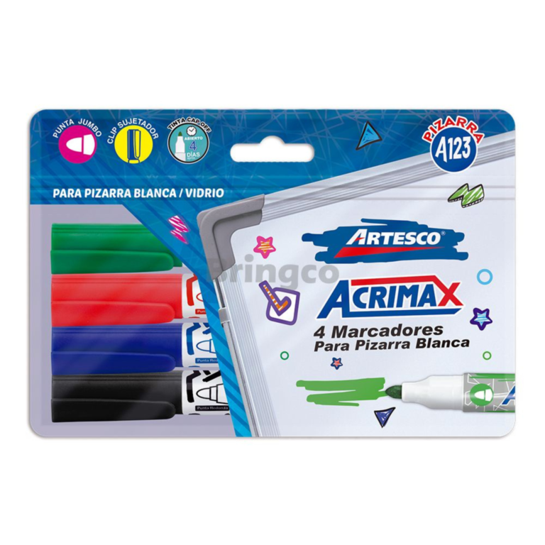 ARTESCO MARCADOR PIZARRA A123 X4