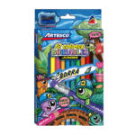 ARTESCO LAPIZ COLOR TRIANG. BORRABLE JUMBO 12 UNIDADES+SACAPUNTA