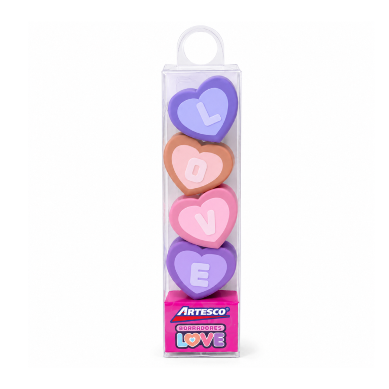 Artesco Blister Borrador Love X4