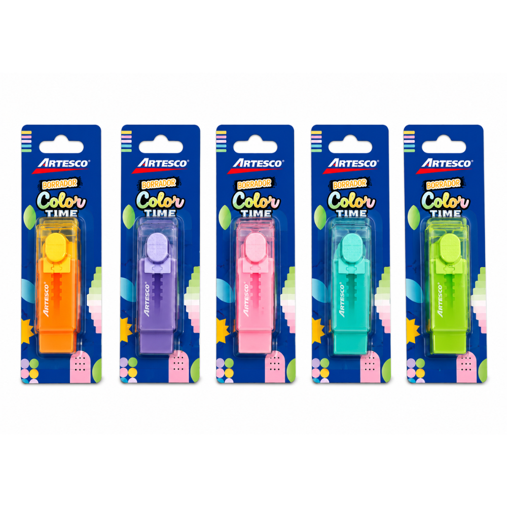 ARTESCO BORRADOR COLOR TIME RETRACTIL SURTIDO borrador color time retractil