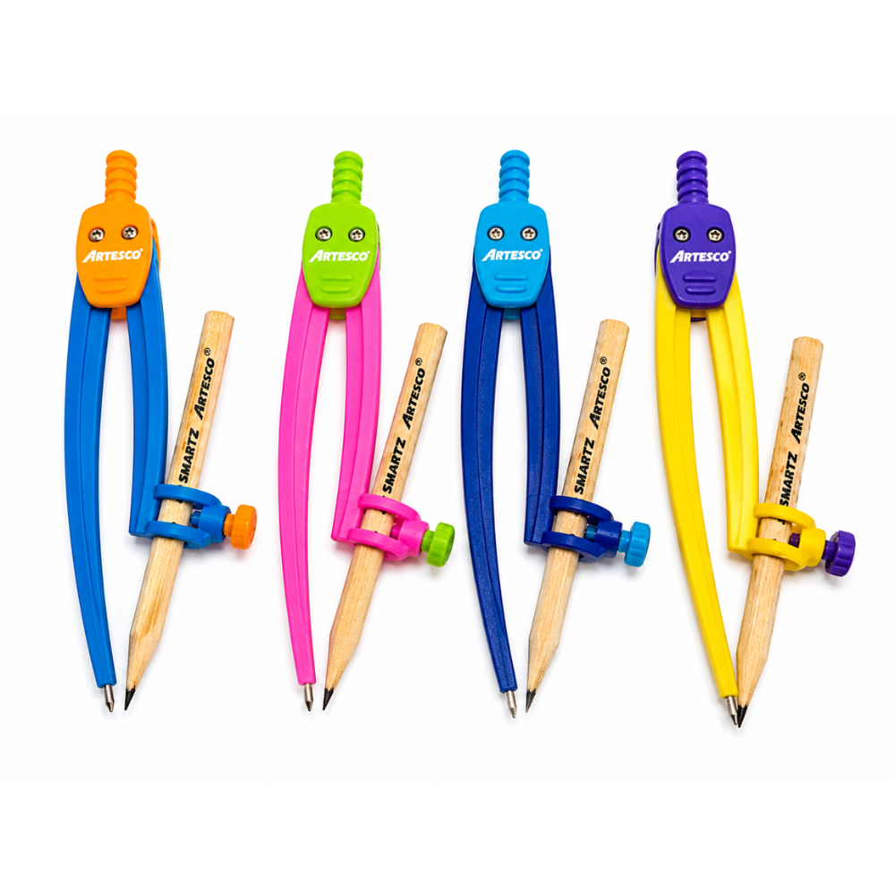 ARTESCO SMARTZ COMPAS PLASTICO CLAPIZ COLORES SURTIDOS compás plástico smartz artesco