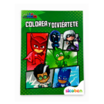 Libro Colorea y Diviértete PJ Masks de SICOBEN con 24 páginas y stickers.