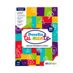 Libro Desafía tu mente de Sicoben con actividades de pensamiento lógico y 96 páginas educativas para niños.