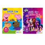 PEPPA PIG Y MY LITTLE PONY 24 PAG libro infantil con actividades y stickers