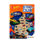 SICOBEN A TODO COLOR HOT WHEELS libro para colorear con stickers