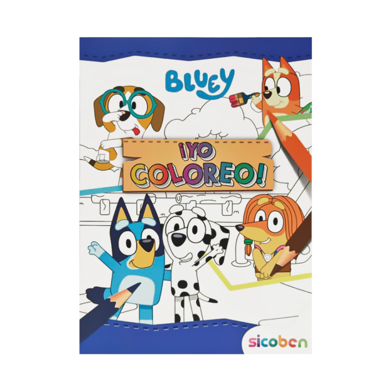 Libro para Colorear Bluey de SICOBEN con 24 páginas para niños.