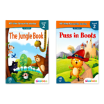 SICOBEN LIB. DE LECTURA EN INGLES LEVEL 2 - GATO CON BOTAS / LIBRO DE LA SELVA 32 PAGS SURTIDOS 2P