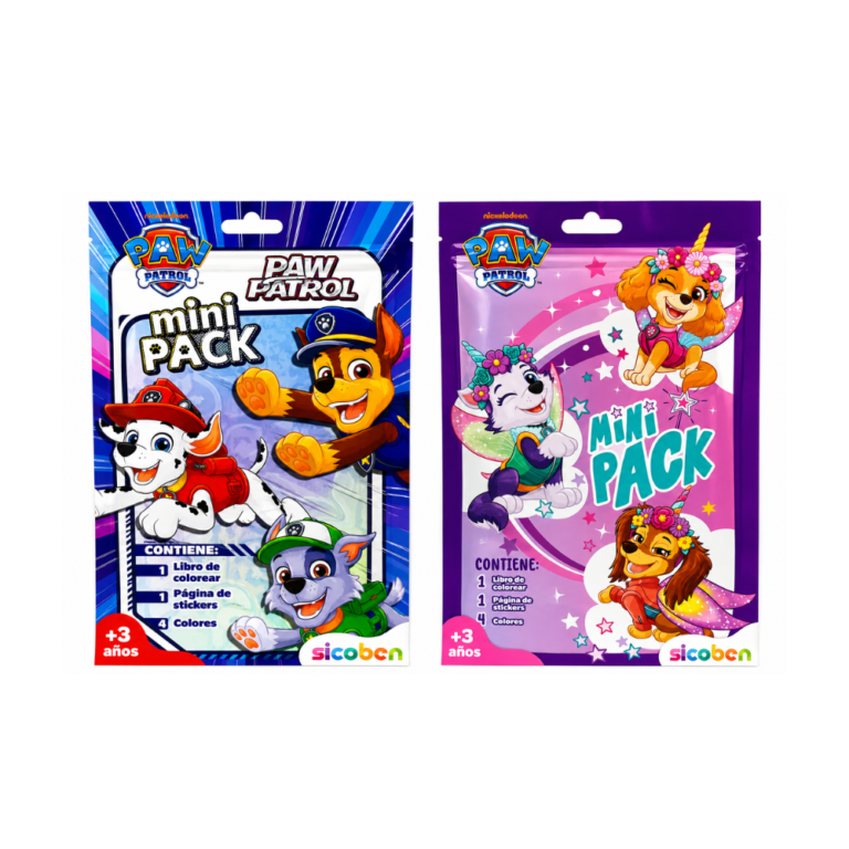 Mini Pack Paw Patrol para Colorear de SICOBEN con stickers y 4 colores.