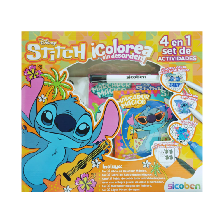 SICOBEN SET DE ACTIVIDADES 4 EN 1 STITCH con marcador mágico y actividades infantiles