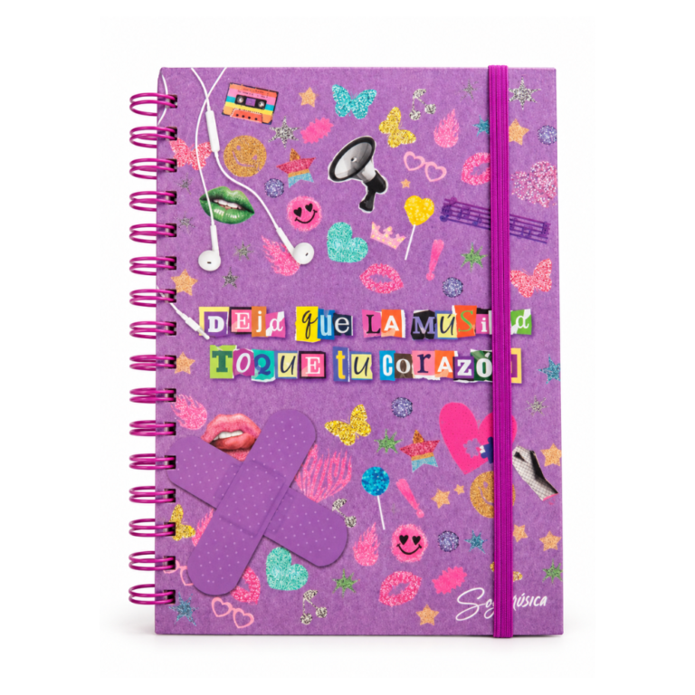 Merletto Agenda A5 Pasta Dura Soy Música Morada