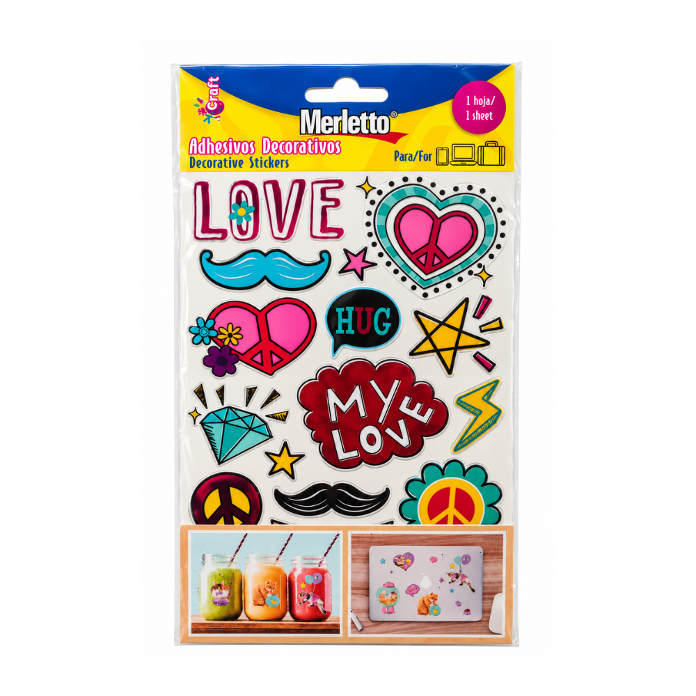10900 MERLETTO SET DE STICKERS PARA LAPTOP SURTIDOS Merletto Stickers para Laptop Surtidos
