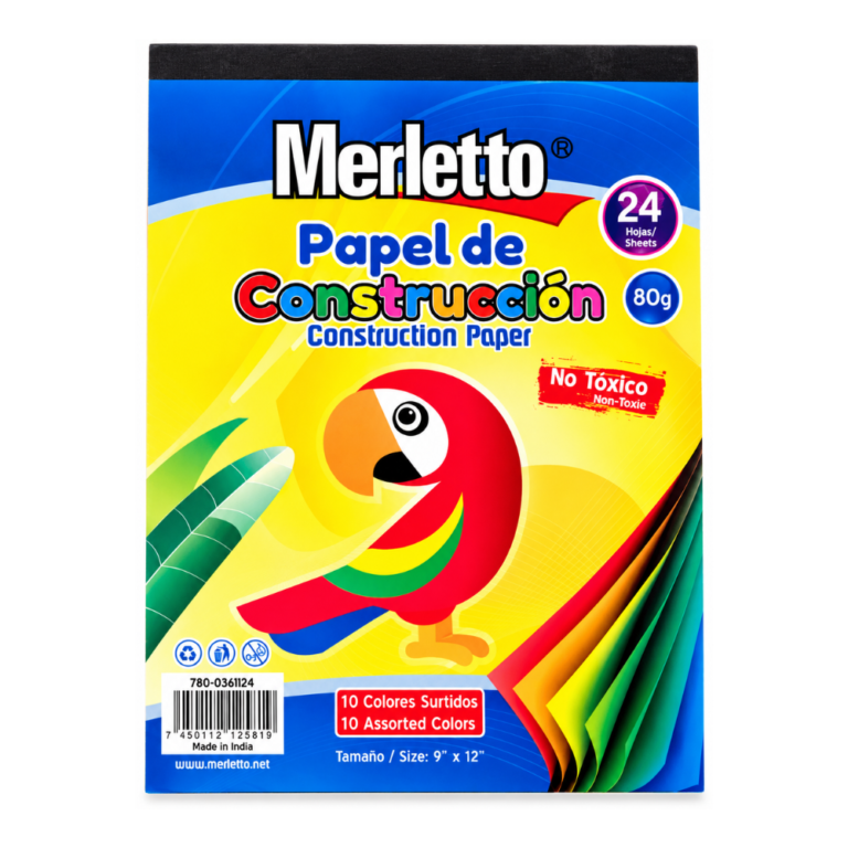 Merletto Papel de Construcción 24 Hojas 10 Colores