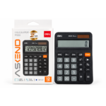 Deli calculadora de escritorio negra EM222 de 12 dígitos