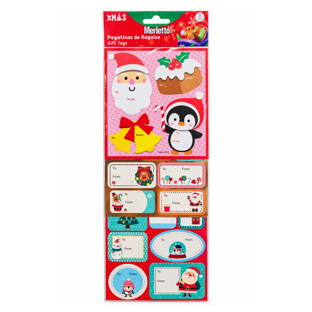 21875 MERLETTO PEGATINAS NAVIDEÑAS SURTIDOS Merletto Pegatinas Navideñas Surtidas para Regalos