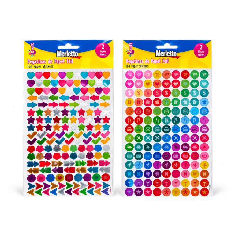 Merletto Pegatinas Foil Números y Letras Surtidos