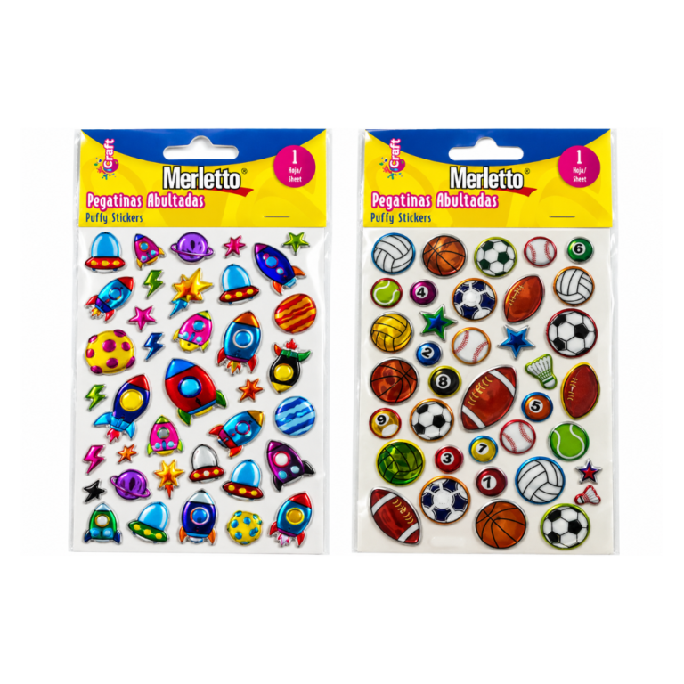 Merletto Pegatinas Cohetes y Deportes Surtidas