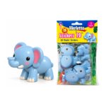 MERLETTO PEGATINAS MODELO 3D ANIMALES SURTIDOS (CEBRA / ELEFANTE / LEON / OVEJA / CHIMPANCE / JIRAFA / BALLENA / TORTUGA - Imagen 7