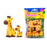 MERLETTO PEGATINAS MODELO 3D ANIMALES SURTIDOS (CEBRA / ELEFANTE / LEON / OVEJA / CHIMPANCE / JIRAFA / BALLENA / TORTUGA - Imagen 5
