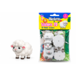 MERLETTO PEGATINAS MODELO 3D ANIMALES SURTIDOS (CEBRA / ELEFANTE / LEON / OVEJA / CHIMPANCE / JIRAFA / BALLENA / TORTUGA